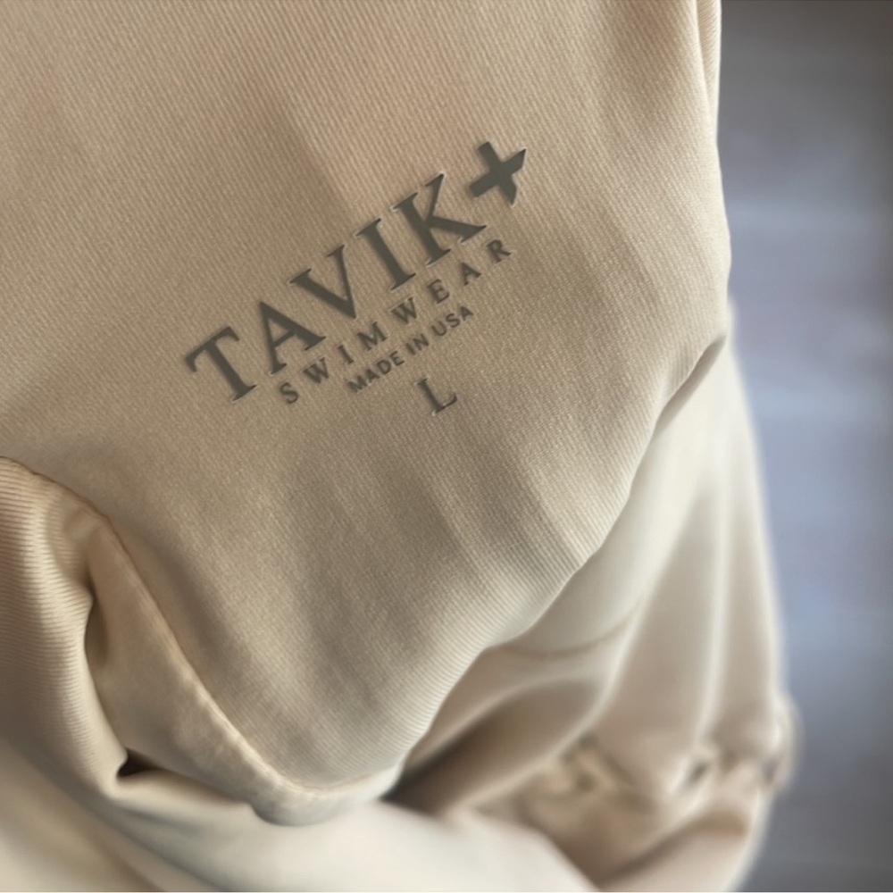 Cream Ribbed Lace-Up One -Piece Swimsuit - Picture 6 of 6